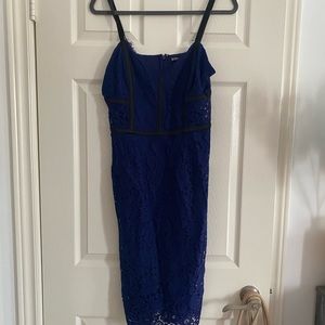 Deep blue sleeveless short dress